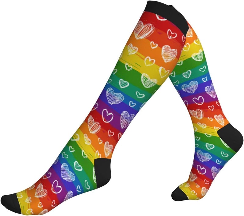 thmnj Compression Socks Knee High Support Socks for Women Men Circulation Stockings for Athletic Running Cycling Flying - Image 5